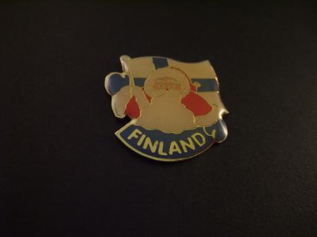 Finland ( land van de duizend meren) vlag met kerstman,